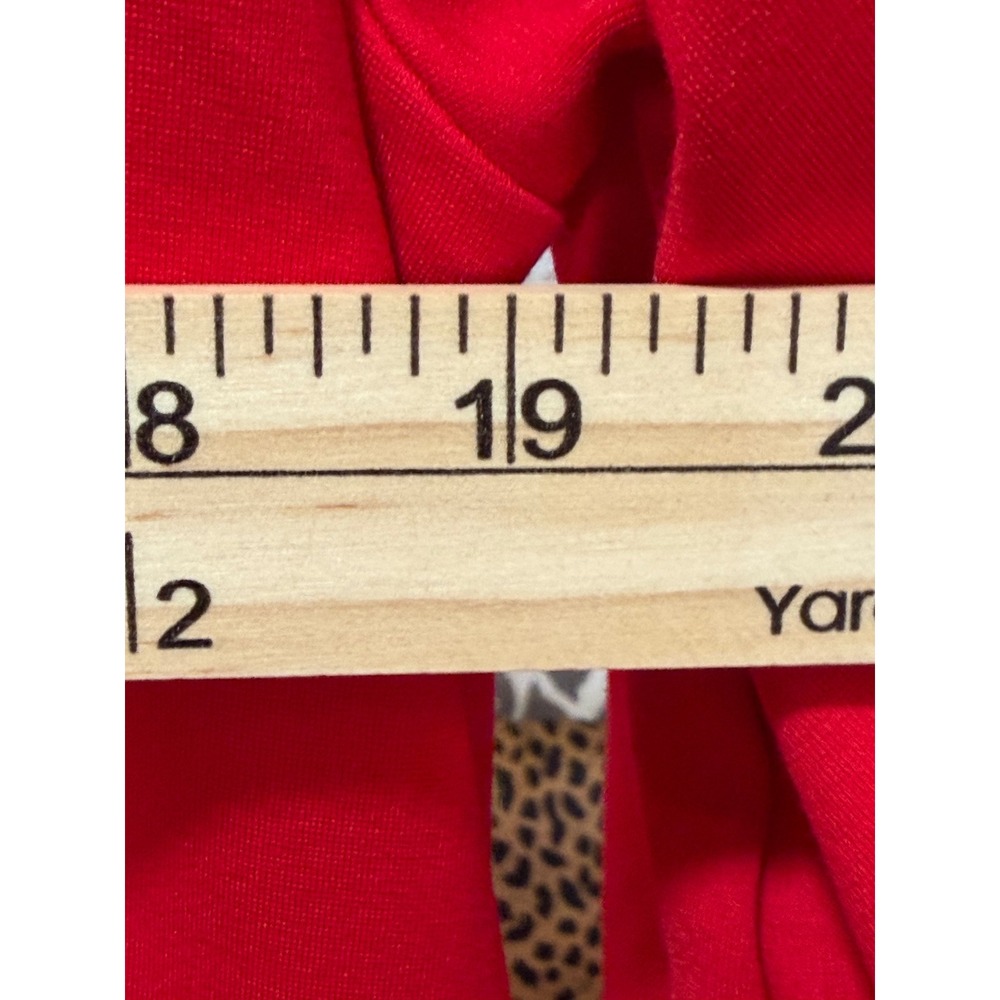 Jodifl Red Pink Striped Scallop Hem Puff Sleeve Shift Dress with Pockets - Picture 5 of 8